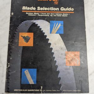 Marvel Ab Blade Selection Guide Information Manual Saw Bandsaw Power Jig