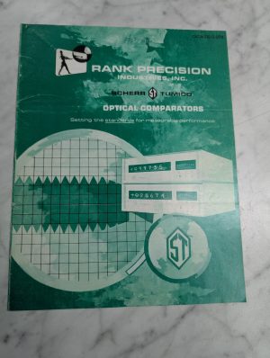Rank Precision Scherr Tumico Optical Comparitors Catalog Sales Brochure