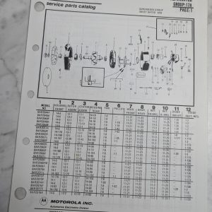 Motorola Service Repair Parts Catalog List Book Manual Alternator Group 17A 1985