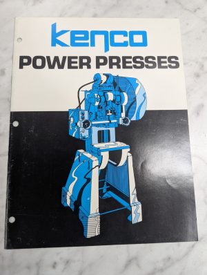 Kenco Power Presses Sales Brochure Literature Catalog 766 Machine Shop Tool