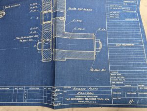 Monarch Machine Tool Reverse Plate Assembly Drawing Print Diagram Lathe