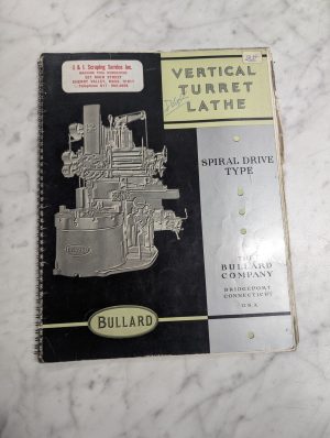 Bullard Vertical Turret Lathe Spiral Drive Type Literature Brochure Catalog
