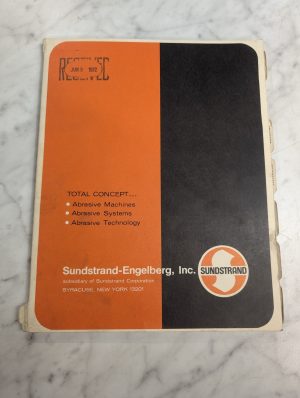 Sundstrand Engelberg Abrasive Belt Centerless Grinding Systems Catalog