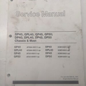 Caterpillar Lift Truck Fork Gp 40 Gpl 45 50 Dp Dpl Repair Service Manual 2001