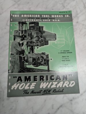 The American Tool Works Sales Information Literature Hole Wizard 9”