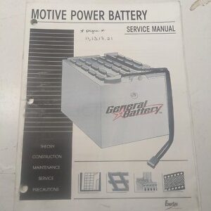 Motive Power Battery Service Manual Service Maintenance 2004 Book Guide