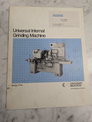 Cincinnati Grinding Machine Heald Sales Brochure 273A Literature Catalog