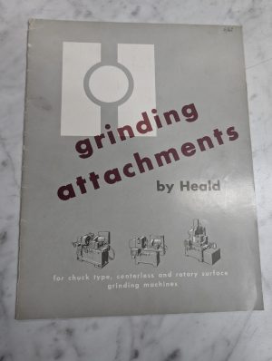 Heald Grinding Attachments Sales Brochure Literature Catalog Information