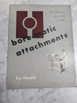 Heald Bore-Matic Attachments Sales Brochure Literature Catalog Information