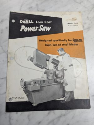 Doall Low Cost Powersaw Sales Literature C-12 Model 12”X12” Brochure Catalog