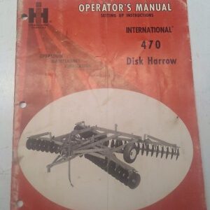International Harvester Ih Operators Manual 470 Disk Harrow 1971