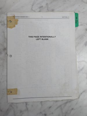 Cub Cadet Illustrated Parts List Catalog Manual For Model 289 48” Mower Deck