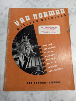Van Norman Milling Machines Sales Brochure Literature Information Catalog