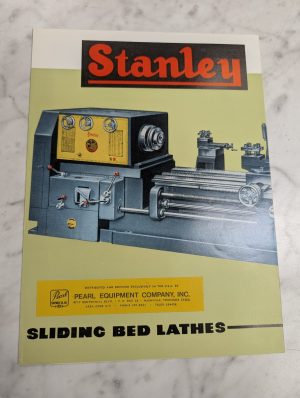 Stanley Sliding Bed Lathes Sales Brochure Literature Catalog Information