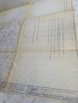 Norton Grinding Machine Lubrication Piping Diagram/Print U-4 Universal Nb-12089