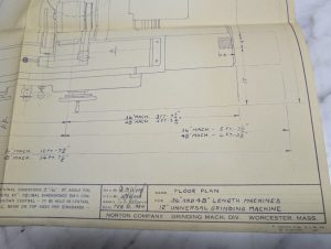 Norton Grinding Machine Floor Plan 36” 48” Length 12” Universal Grinding Machine