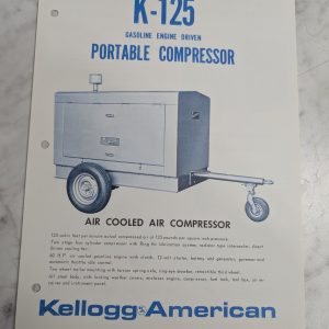 Kellogg American K-125 Portable Air Compressor Sales Literature Brochure