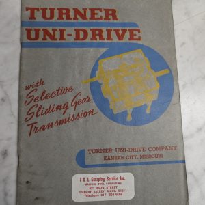 Turner Uni-Drive Motorize Machine Tools Sales Brochure Catalog Literature