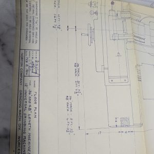 Norton 12” Universal Grinding Machine 36 48” Floor Plan Print Schematic Diagram