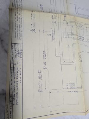 Norton 12” Universal Grinding Machine 36 48” Floor Plan Print Schematic Diagram