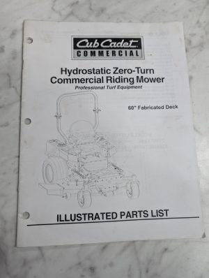 Cub Cadet 60” Fabricated Deck Illustrated Parts List Manual Catalog