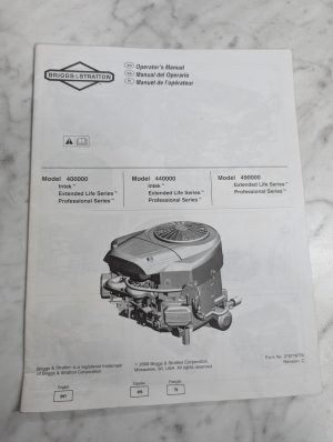 Briggs & Stratton Operators Manual Engine Model 400000 440000 490000 Intek 2009