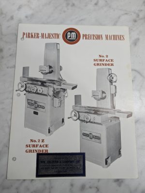 Parker Majestic Sales Brochure Literature Information #2 & 2 Z Surface Grinders
