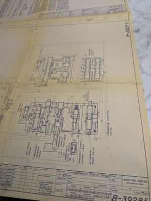 Landis Tool Hydraulic Circuit Diagram Print B39285 14 Ch Universal Grinding Mac