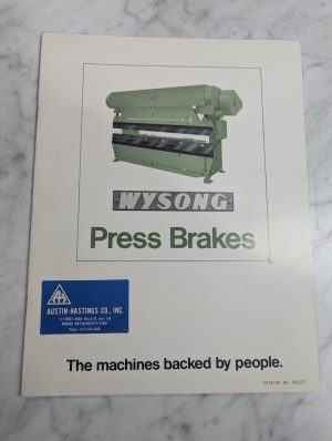 Wysong Machines Press Brakes Sales Brochure Literature Information Catalog