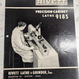 Rivett Precision Cabinet Lathe 918S Information Catalog Literature Brochure