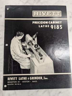 Rivett Precision Cabinet Lathe 918S Information Catalog Literature Brochure