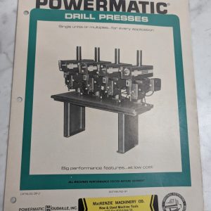 Powermatic Drill Presses Sales Information Brochure Catalog Dp-2 Machine Tool