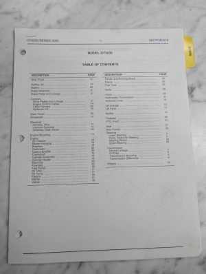 Cub Cadet Illustrated Parts List Manual Gt3225 3000 Series Tractor Section A19