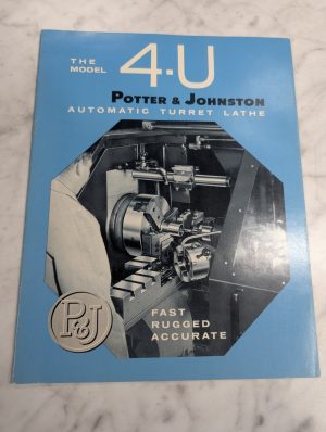 Potter & Johnston Automatic Turret Lathe 4-U Model Sales Brochure Literature