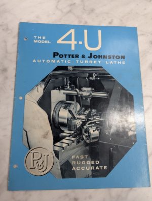 Potter & Johnston Automatic Turret Lathe 4-U Model Sales Brochure Catalog