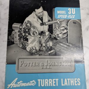 Potter & Johnston Turret Lathe Machine 3-U Speed Flex Sales Literature Brochure