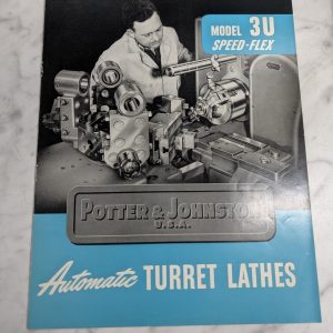 Potter Johnston Turret Lathe Machine 3-U Speed Flex Sales Literature Brochure