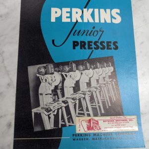 Perkins Sales Literature Brochure Information Machine Junior Presses Catalog