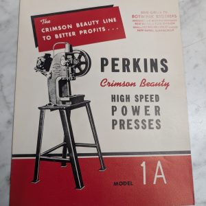 Perkins Sales Literature Brochure Information Machine Crimson Beauty Power Press