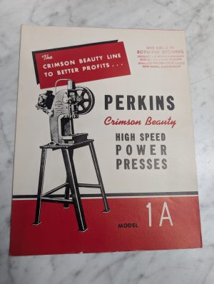 Perkins Sales Literature Brochure Information Machine Crimson Beauty Power Press