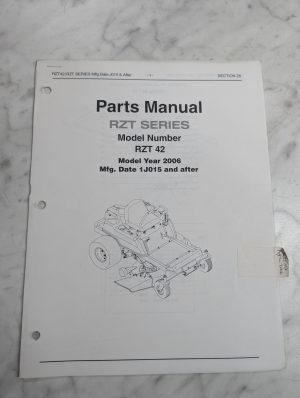 Cub Cadet Illustrated Parts List Book Manual Catalog Rzt Series 42 2006 Zeroturn