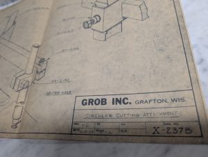 Grob Brothers Circular Cutting Attachment – Band Saw X-237B
