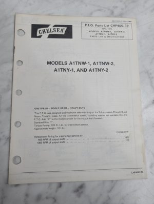 Chelsea Dana Repair/Service Parts List Catalog Manual A1Tnw A1Tny -1 -2 1976