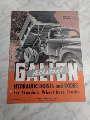 Galion Sales Literature Brochure #348 Allsteel Gh-567A Hydraulic Hoists & Bodies