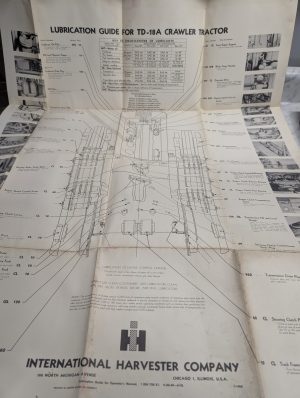 International Harvester Ih Lubrication Guide For Td-18A Crawler Tractor Foldout