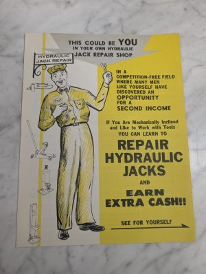 Hydraulic Jack Repair Sales Literature Brochure Information