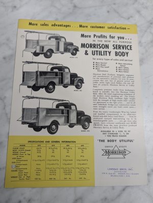Morrison Service & Utility Body Sales Information Literature Brochure