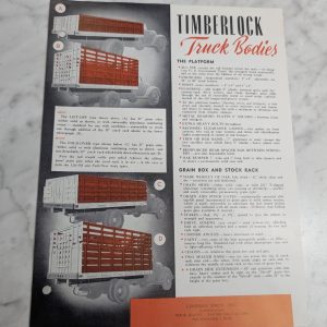 Timberlock Truck Body Sales Information Literature Brochure