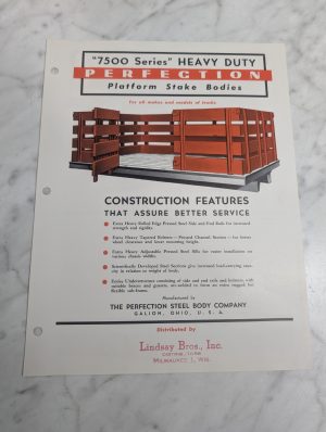 Perfection 7500 Series Truck Stake Body Sales Information Literature Brochure