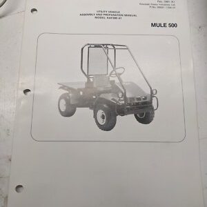 Kawasaki Mule 500 Kaf300-A1 Assembly Manual Utv Utility Vehicle 1991
